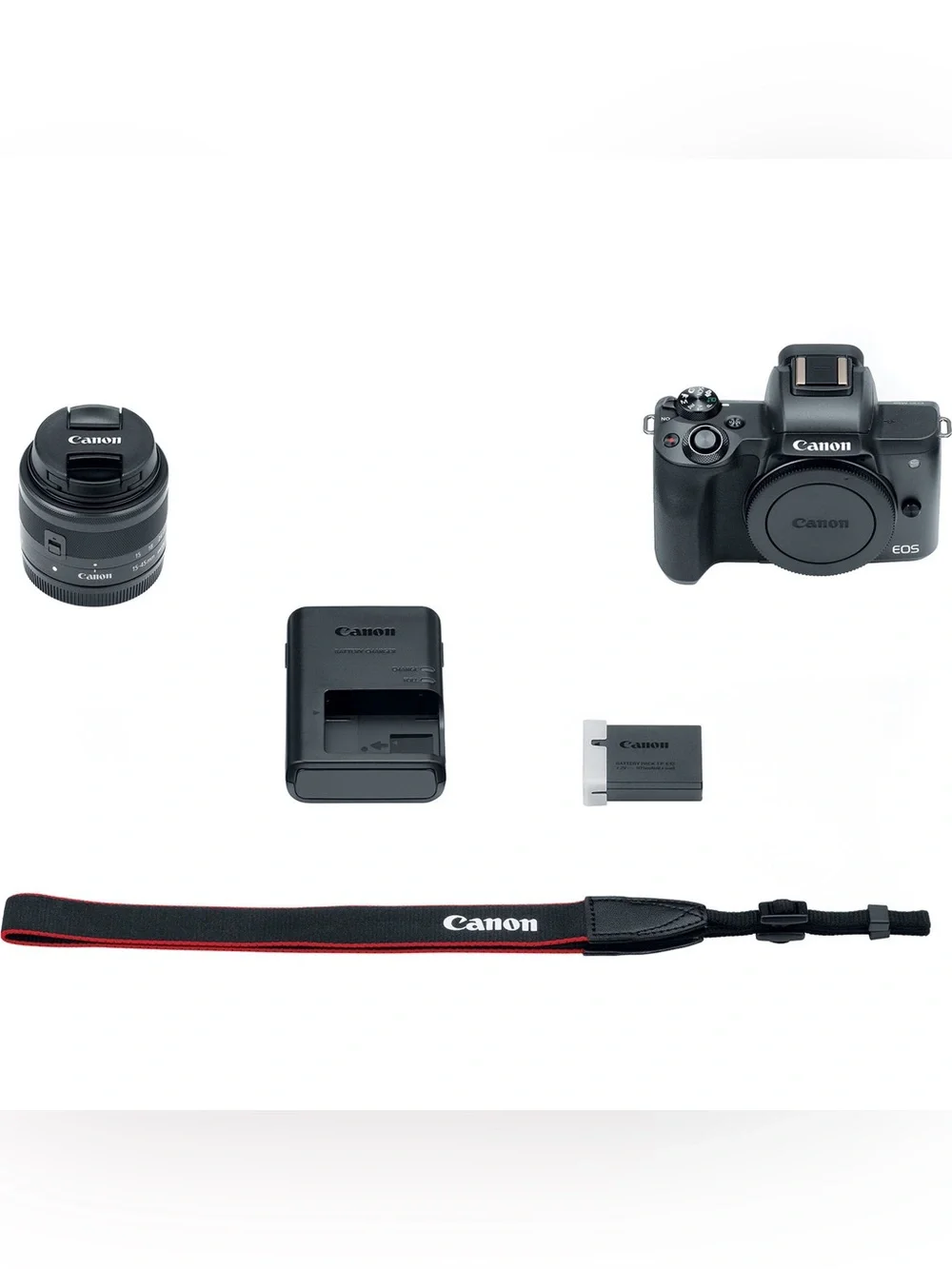 Canon EOS M50 Digital Camera Kit with 15-45mm Lens & Hard Shell Case - Like New
